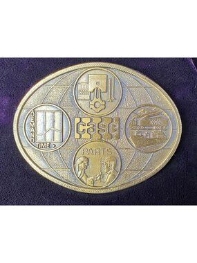 Vintage Case Parts Brass Belt Buckle Demand Time Design Rep Promo Brass